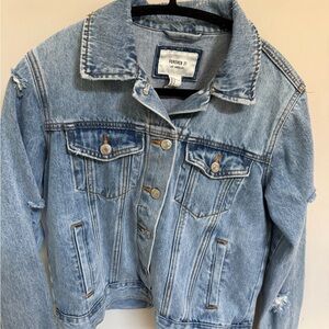 Forever 21 Light Blue Distressed Denim Jacket